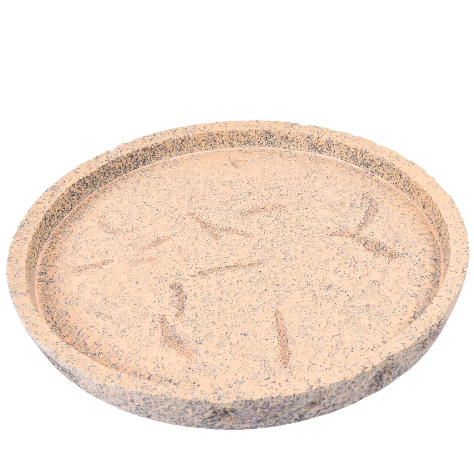Serviertablett - rund 35cm - Kleines Dekotablett Marmoroptik Tablett Terra Mesh