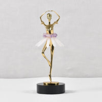 Dekofigur Ballerina – Edle Tänzerin Skulptur stehend – Regal Dekoobjekt in Gold