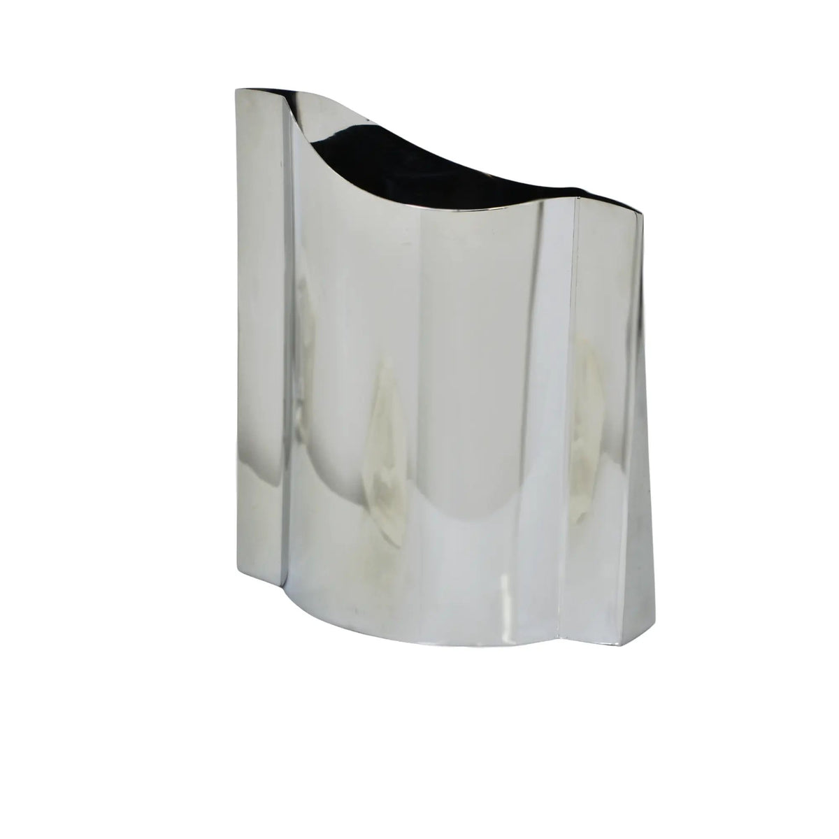 Edelstahlvase - glänzend poliert - Blumenvase Wellenform Mirra