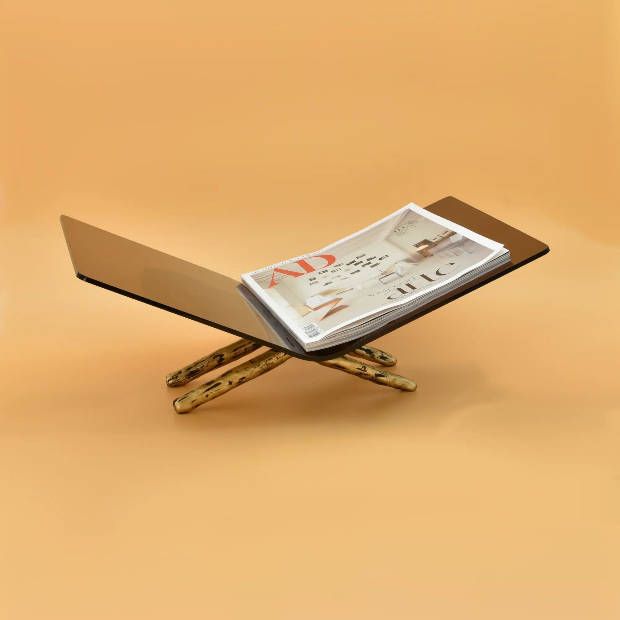 Buchständer - Freistehend - Designer Buchablage Settantenne Braun