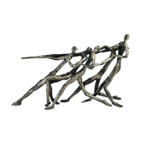 Skulptur - in Bronzeoptik - Metallskulptur Deko-Objekt Tauziehen
