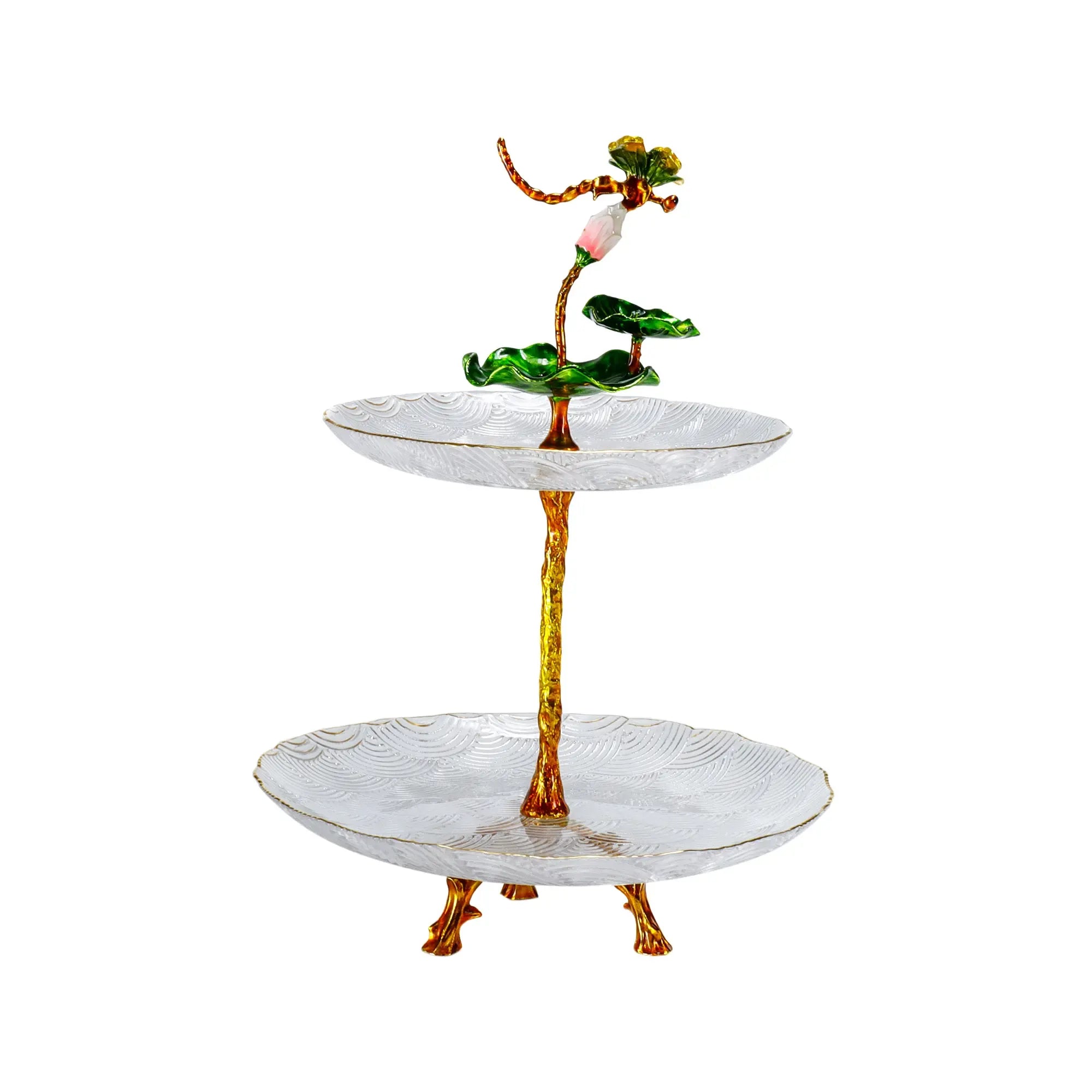 Dessertetagere - zweistufig Glas - Glasetagere klassische Etagere Libelle