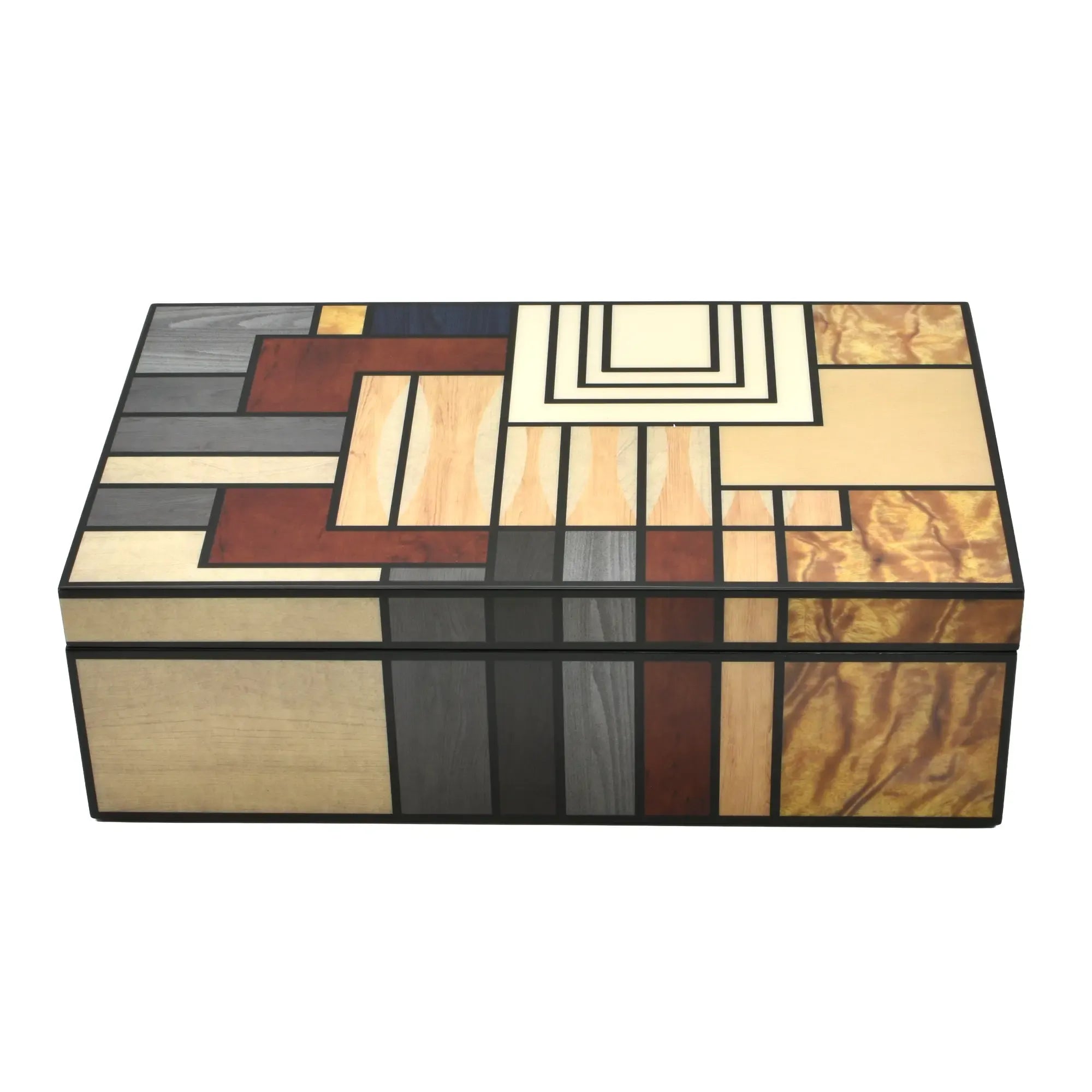 Schmuckbox - Edle Aufbewahrungsbox Intarsien – Art-Deco Schmuckdose – Coffee-Table-Box Mosa Nan