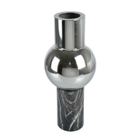 Vase - mit Marmorgestell - Runde Tischvase Edelstahlvase Fatroly