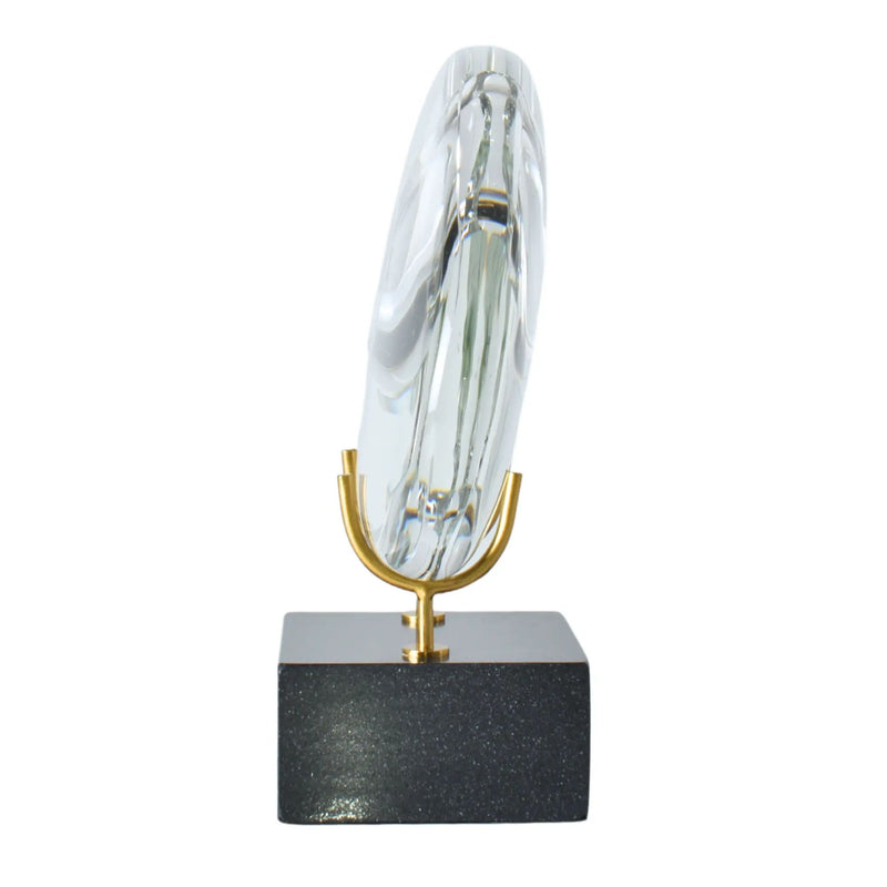 Dekoobjekt - Glaskunst auf Marmor - Glasfigur Abstrakt Designobjekt organisch Nuvole