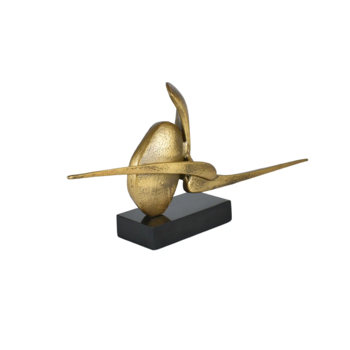 Dekoobjekt - auf Marmorsockel - Goldenes Kunstobjekt Dekorationfigur Abstrakt Momentum