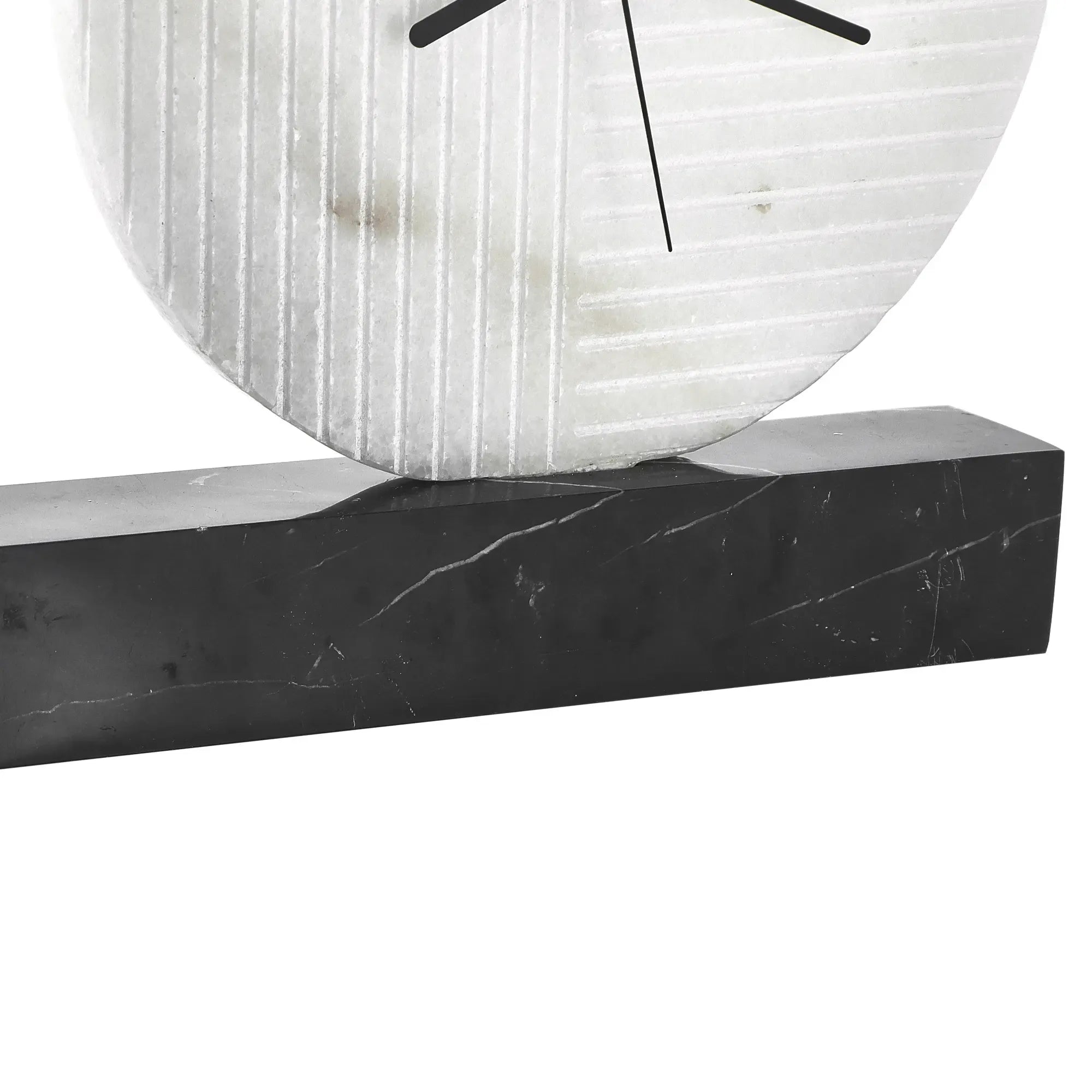 Tischuhr - rund auf Marmorsockel - Moderne Tischuhr edle Dekouhr Chronos Slate