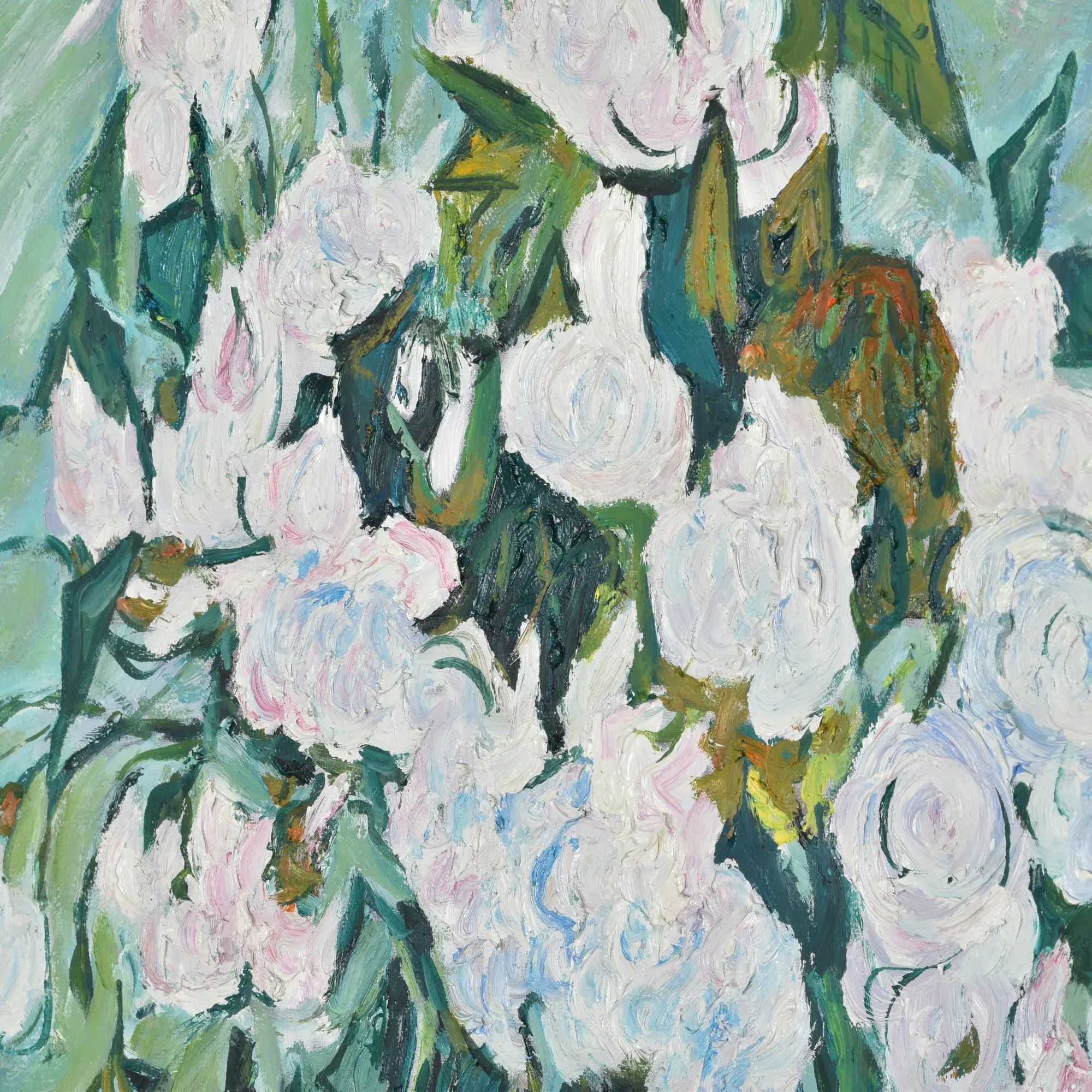 Großes Gemälde - Van Goghs Weiße Rosen in Vase, Reproduktion - Flores Blancas Default Title
