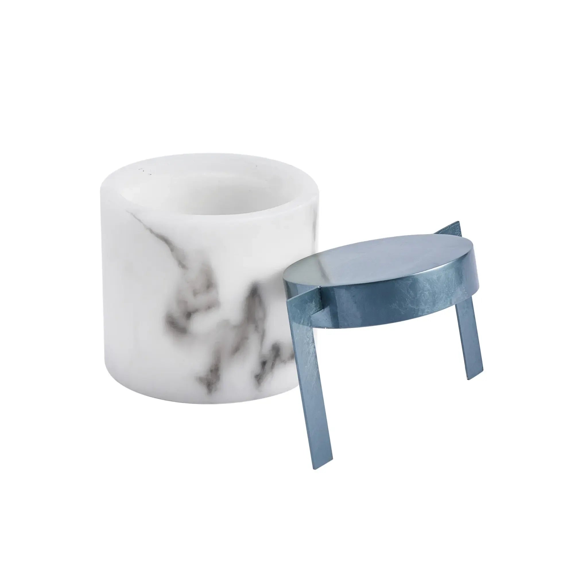 Aufbewahrungsbox - mit Deckel rund - Marmoroptik Ablage Aufbewahrungsdose Badezimmer Horizon Horizon 2