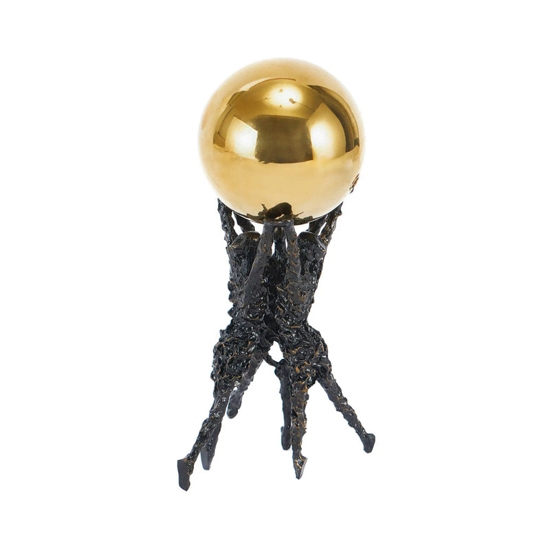 Dekofigur - mit Goldkugel - Metallskulptur Symbolfigur Teatro