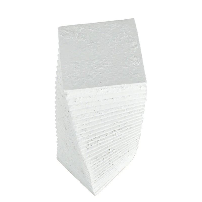 Dekoobjekt - 3D Wellen-turmform - Abstraktes Deko-Objekt Säule Betonoptik Torre Strata