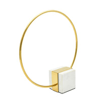 Dekoobjekt - rund mit Goldakzent - Designer Dekoration Marmor Ringhalter Eclipse Halo