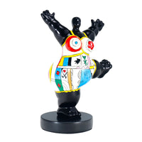 Statue - Skulptur – Abstrakte Pop‑Art Dekofigur aus Kunstharz, handbemalt auf Rundsockel – Danse Joyeuse