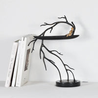 Dekofigur - mit Baum und Boot - Metall Deko Skulptur Rameur