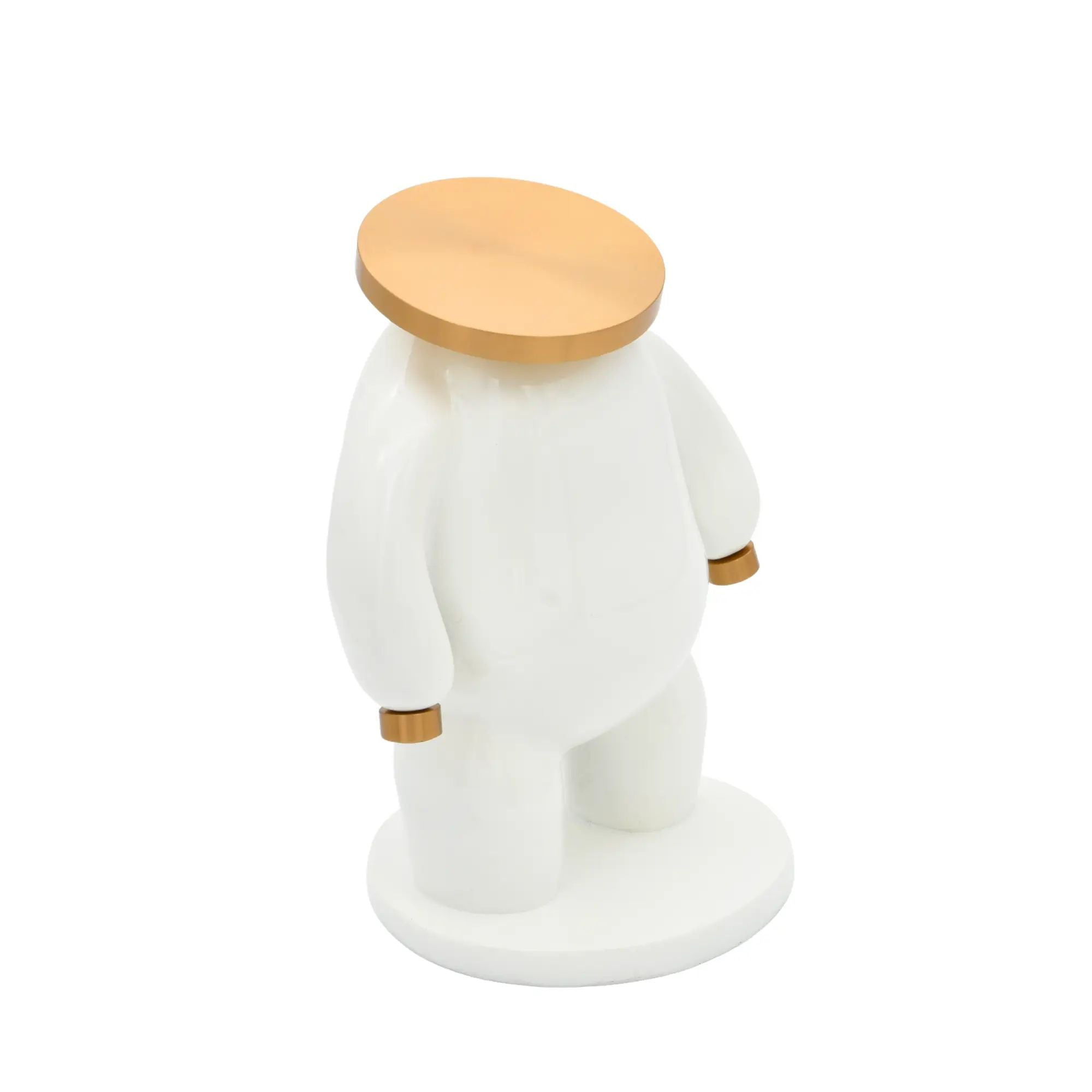 Dekofigur - Designer Pop-Art Skulptur - Skulptur Verspieltes Pop-Design Orbis Aurum Weiß