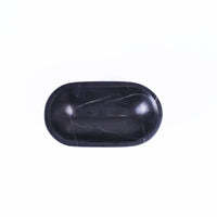 Marmorschale - oval mit Fuß - Massive Steinschale Design Deko-Schale Obsidian Tray