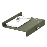 Serviettenhalter - Kunstleder Serviettenablage – Grün mit Edelstahl Kugelhalter – Design-Küchenaccessoire Equilibre