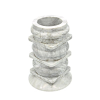 Marmorvase - hohe Steinvase - schwere runde Dekovase Fortaleza Gris
