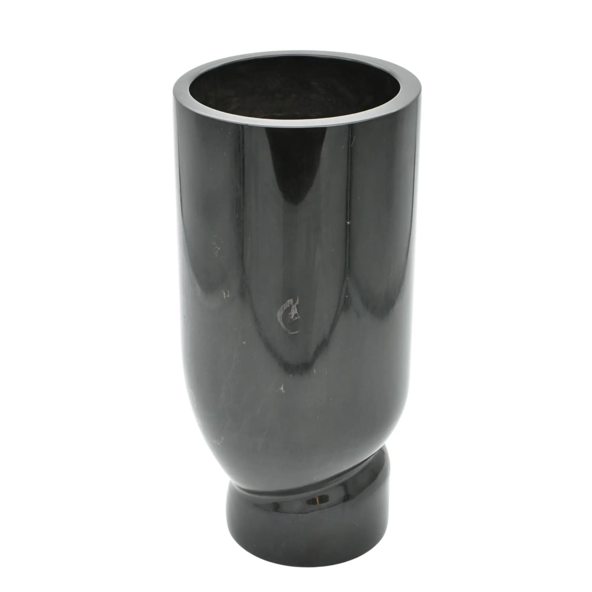 Marmorvase - mit verdrehtem Fuß - Schlichte elegante schwere Designer Marmor Tischvase Élan Noir Default Title