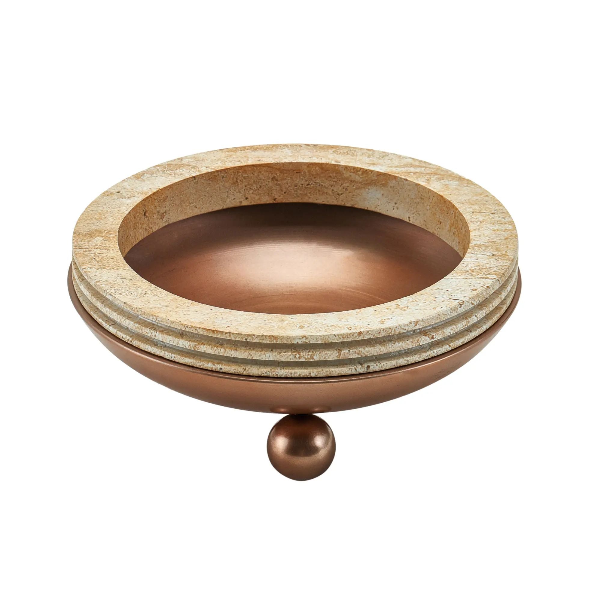 Runde-Schale - auf Kugelfüßen - Deko-und Obstschale Romano Beige