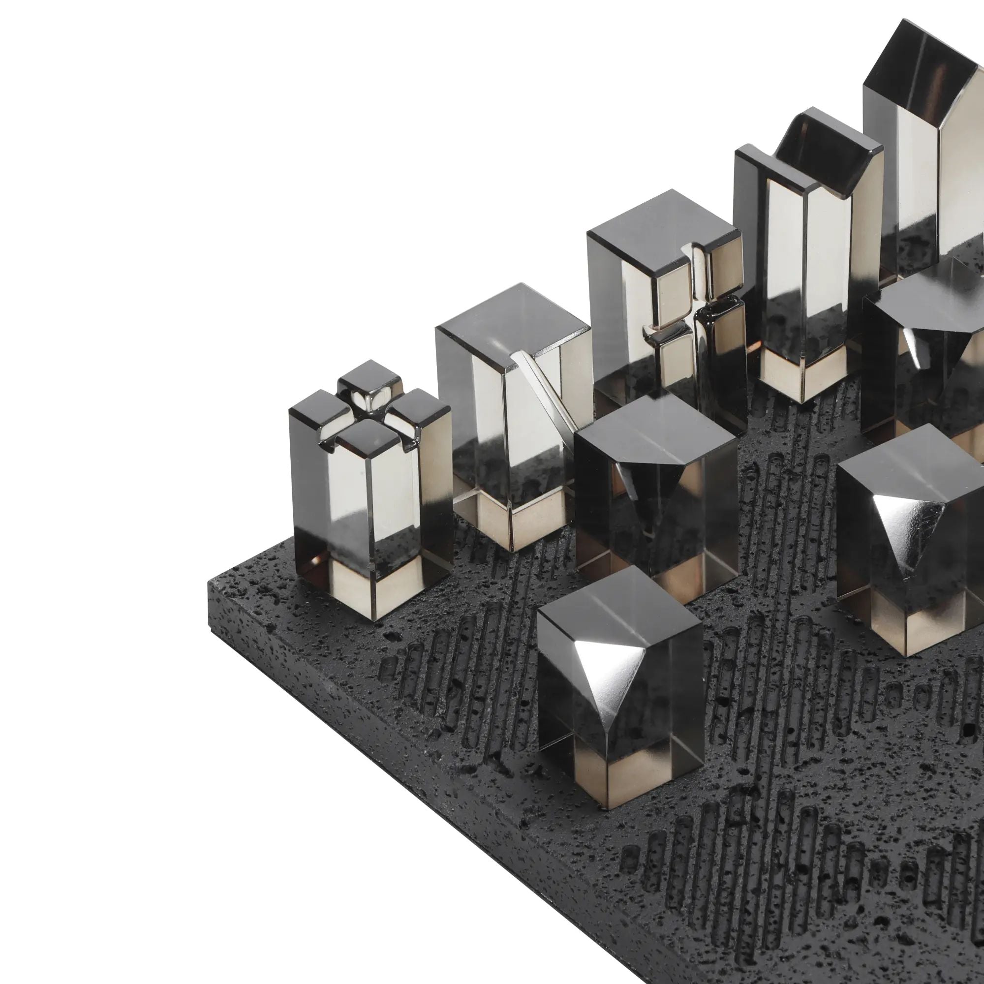 Schachspiel - Naturstein und Glas - Modernes Schachspiel edles Schachset Luxe Strategica Default Title