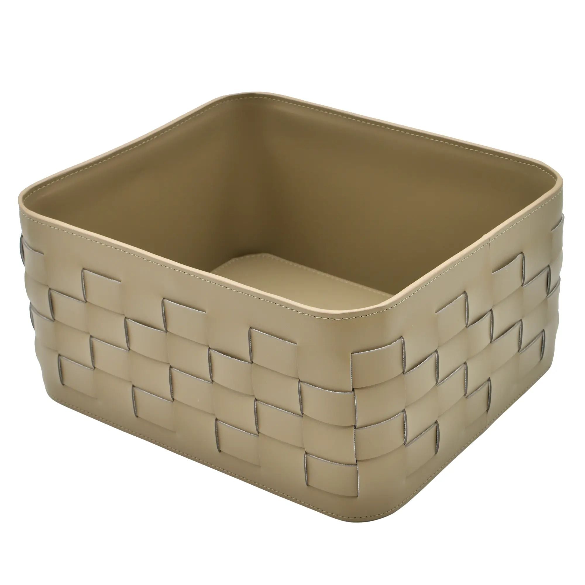 Aufbewahrungskorb - Kunstlederkorb – Geflochtene Aufbewahrungsbox – Kosmetik Organizer Novus Nan