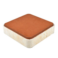 Aufbewahrungsbox - mit Lederdeckel - Quadratische Ablagedose Schmuckkästchen Linea Luxe Square