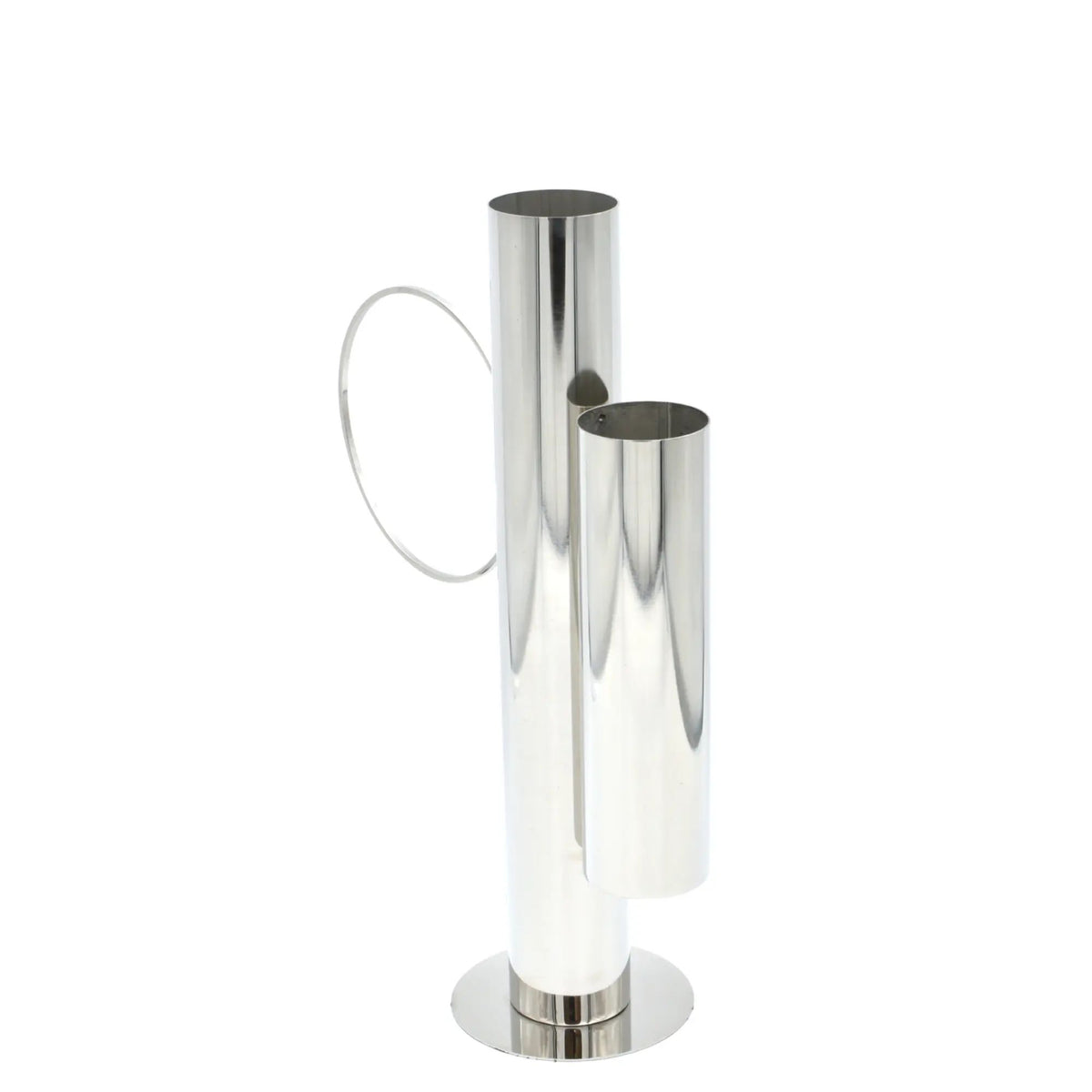Edelstahlvase - Moderne Dekovase in skulpturaler Form - Architektonische Standvase Gemini Anello