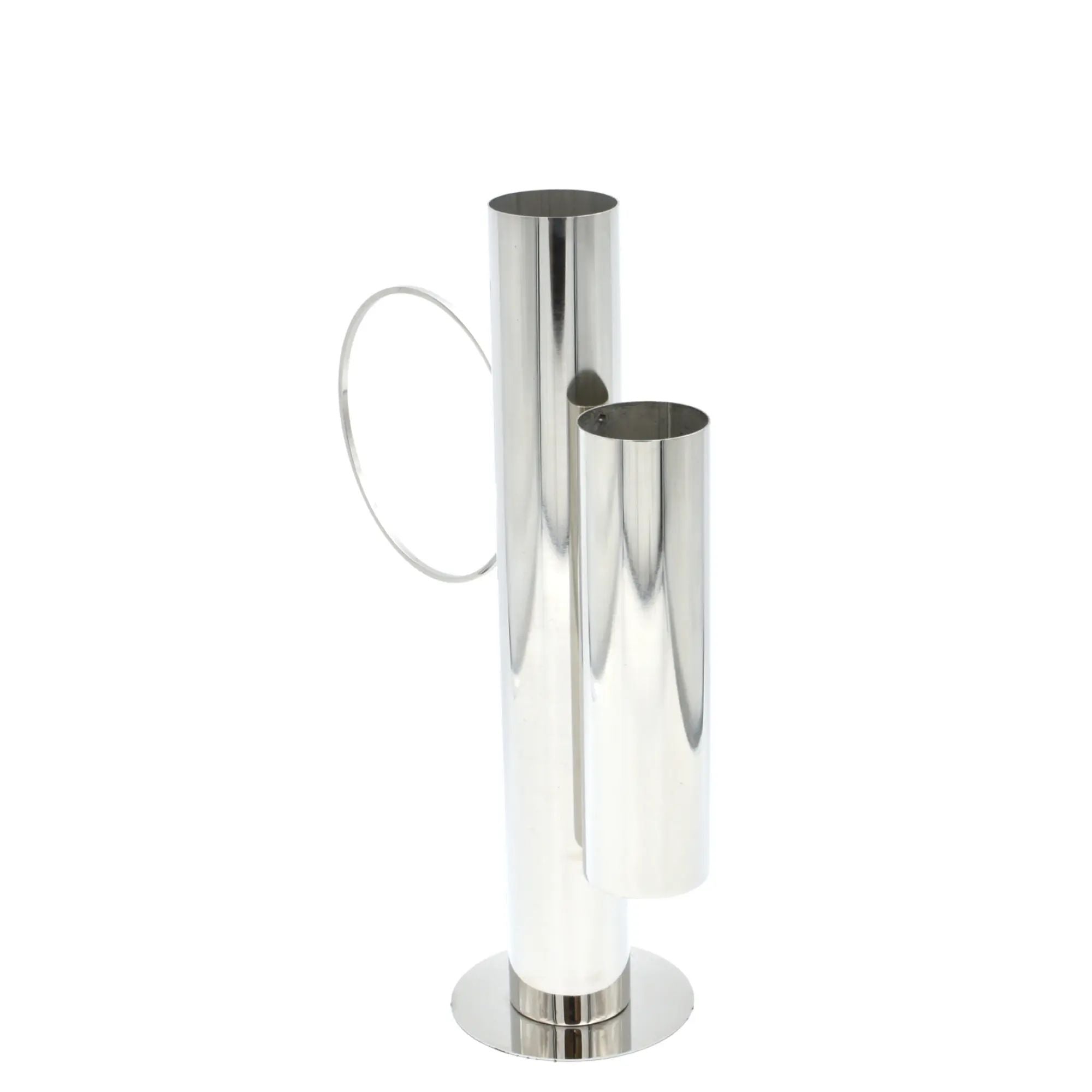 Edelstahlvase - Moderne Dekovase in skulpturaler Form - Architektonische Standvase Gemini Anello Default Title