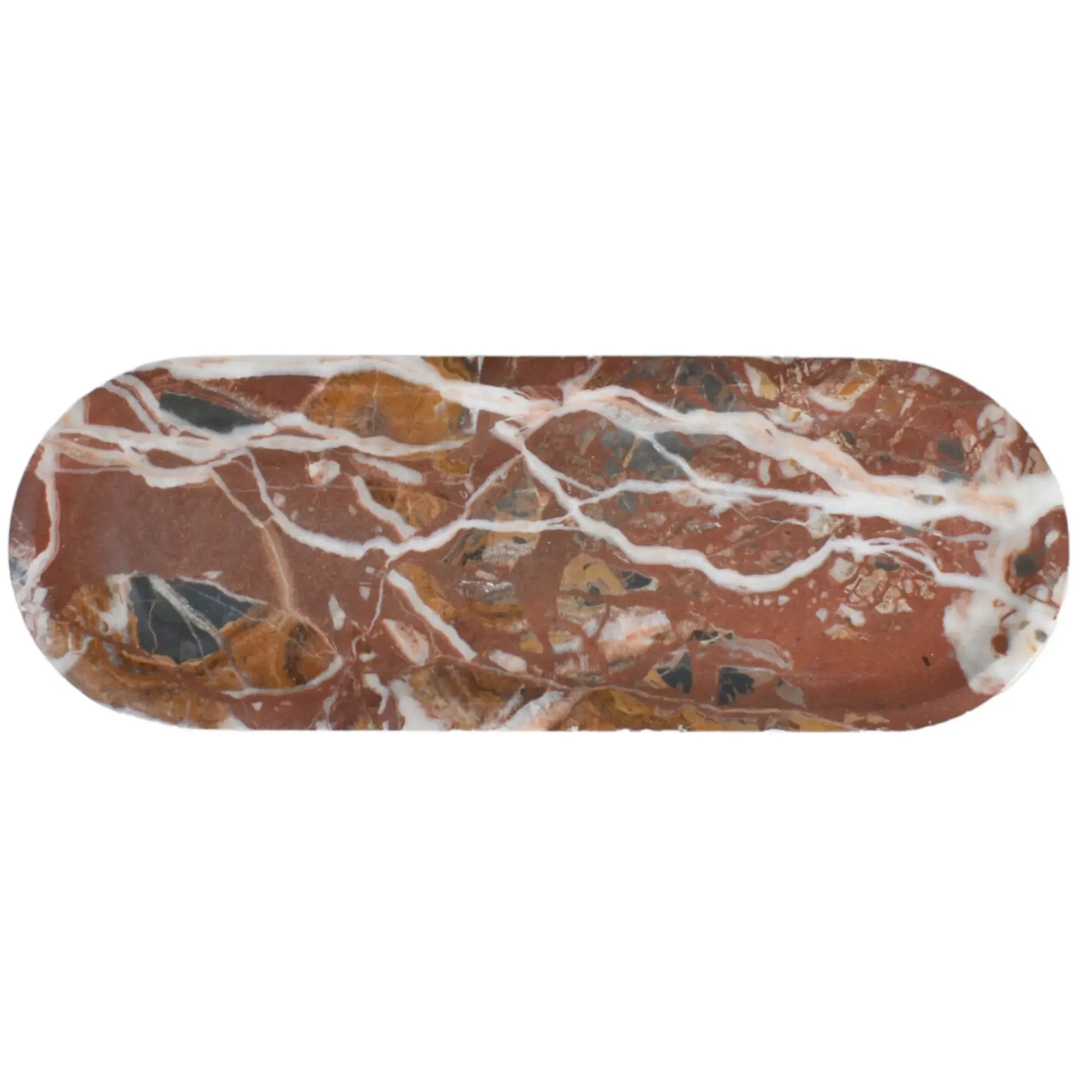 Tablett - aus Marmor - Serviertablett Dekotablett Nero Rot