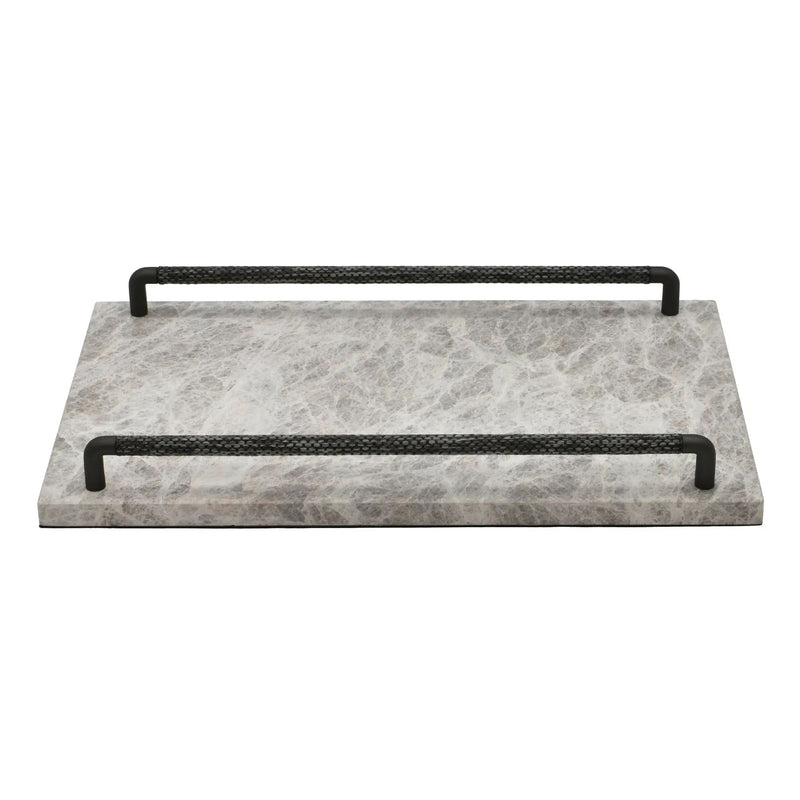 Tablett - Marmor mit Griffleisten - Edles Präsentiertablett – Design Serviertablett Pietra