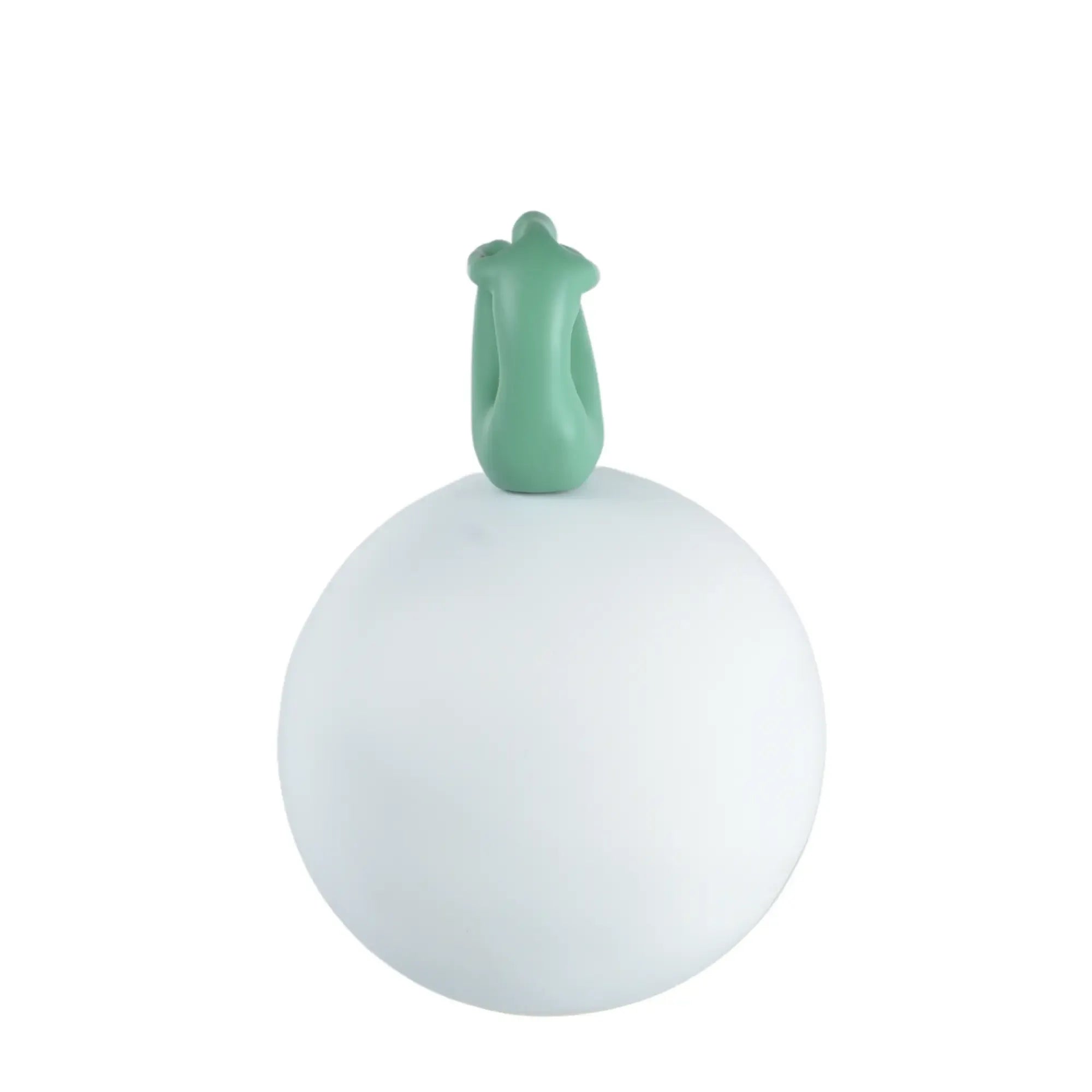 Dekofigur - Mensch auf einer Kugel - Modernes Deko-Objekt Figurenskulptur Réflexion Moderne Seeblau