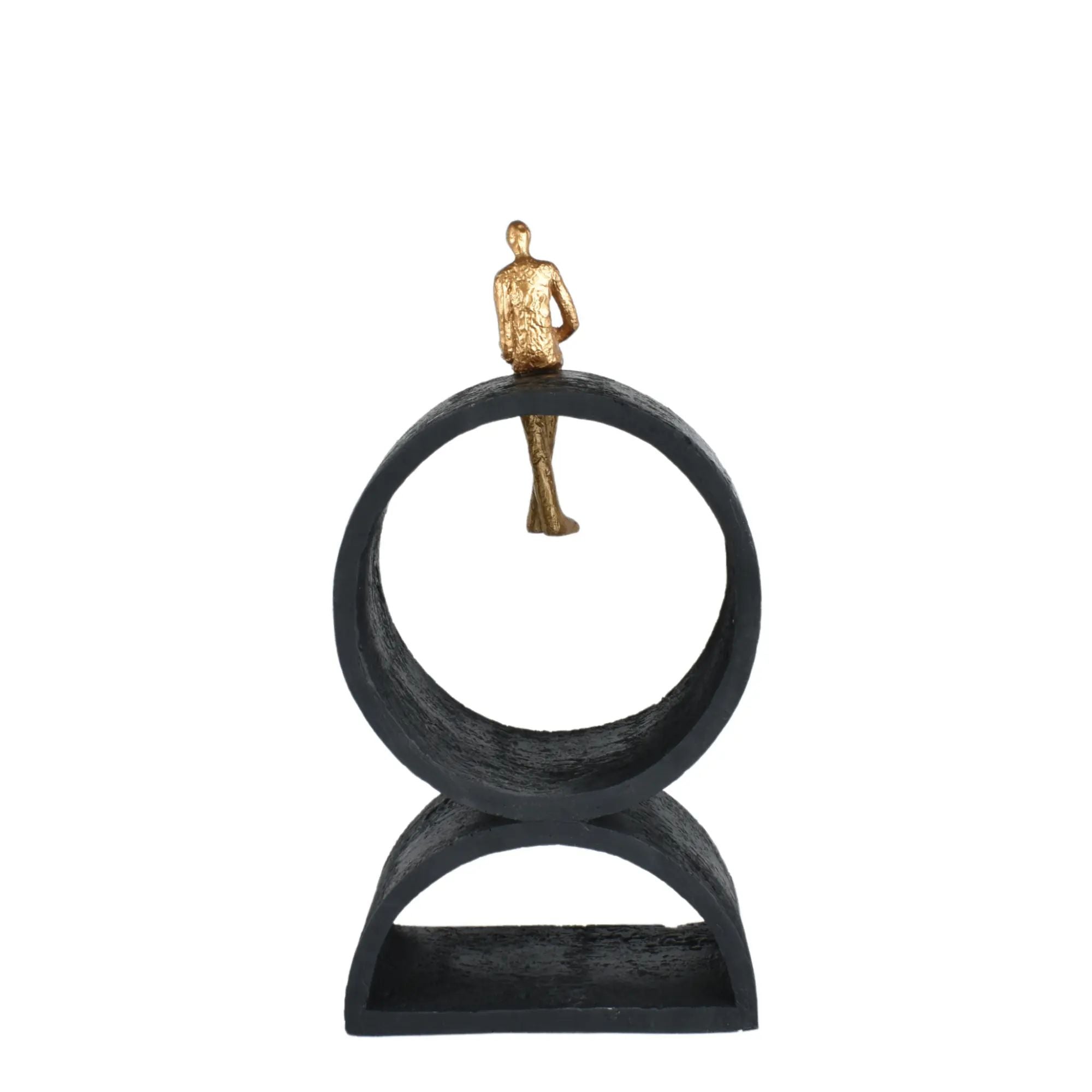 Dekofigur - Leser in Goldton - Edles Deko-Objekt Dekorative Skulptur Contemplation Default Title