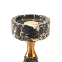 Kerzenständer - für Blockkerzen - Design Marmor-Kerzenhalter mit Goldakzent Aurora Marble