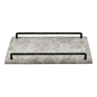 Tablett - Marmor mit Griffleisten - Edles Präsentiertablett – Design Serviertablett Pietra