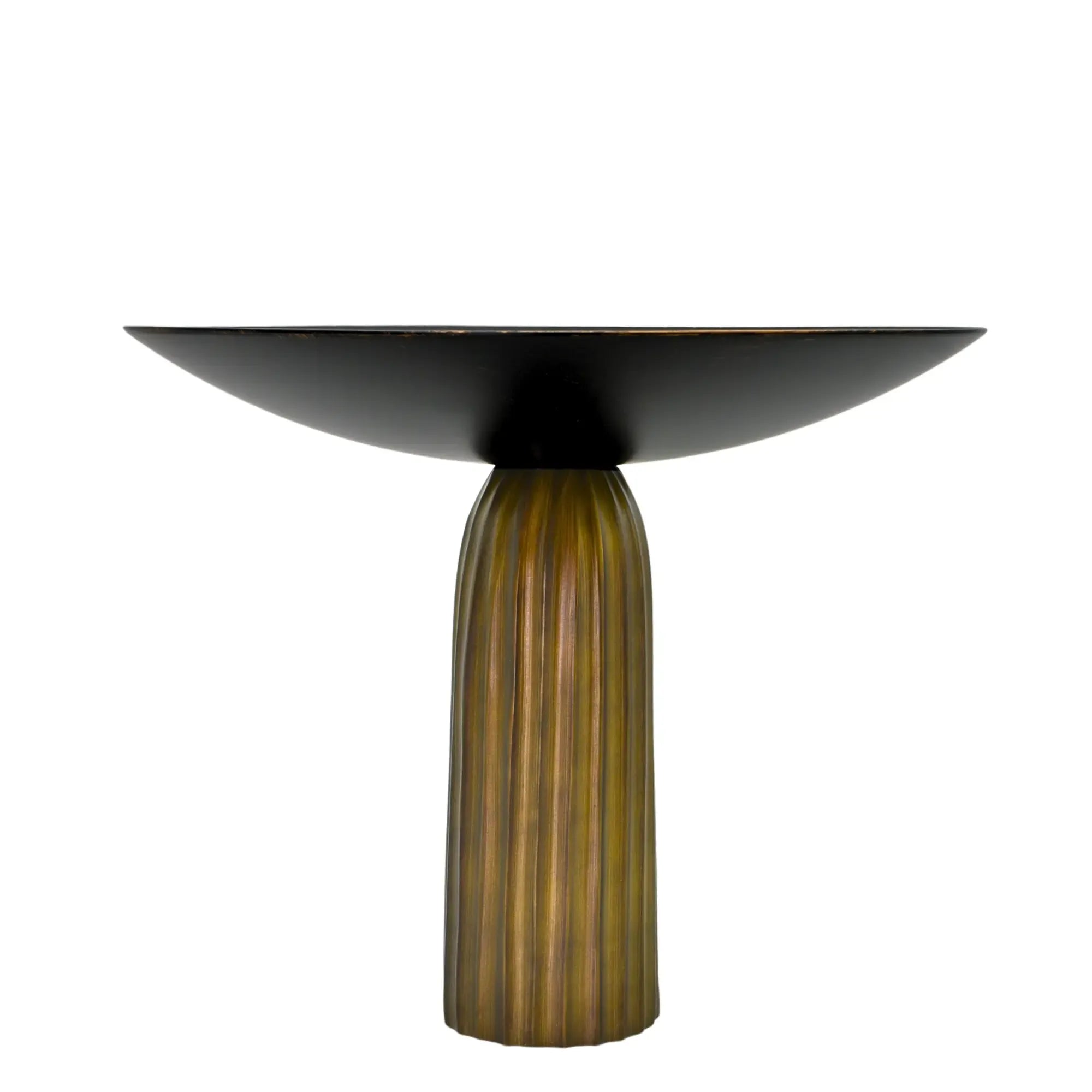 Runde-Schale - auf Relief Fuß - Edle Runde Obstschale Metallschale Kaktus