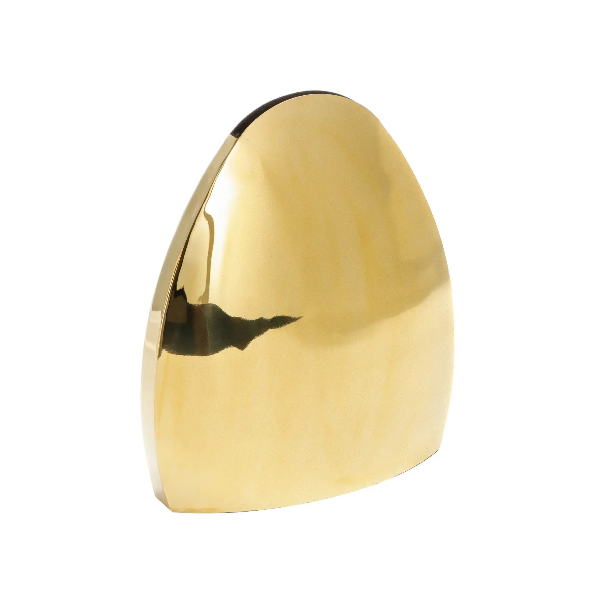 Edelstahlvase - goldglänzend - Tischvase oval edle Dekorationvase Calcolo