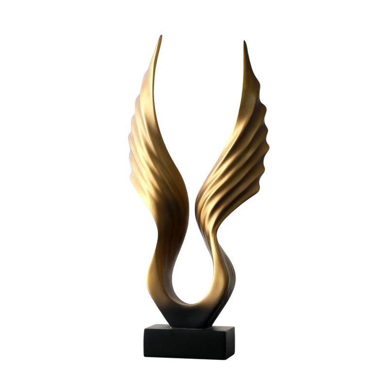 Dekoskulptur - flügelartige Form - Dekofigur pokalähnliche Statue Flügel