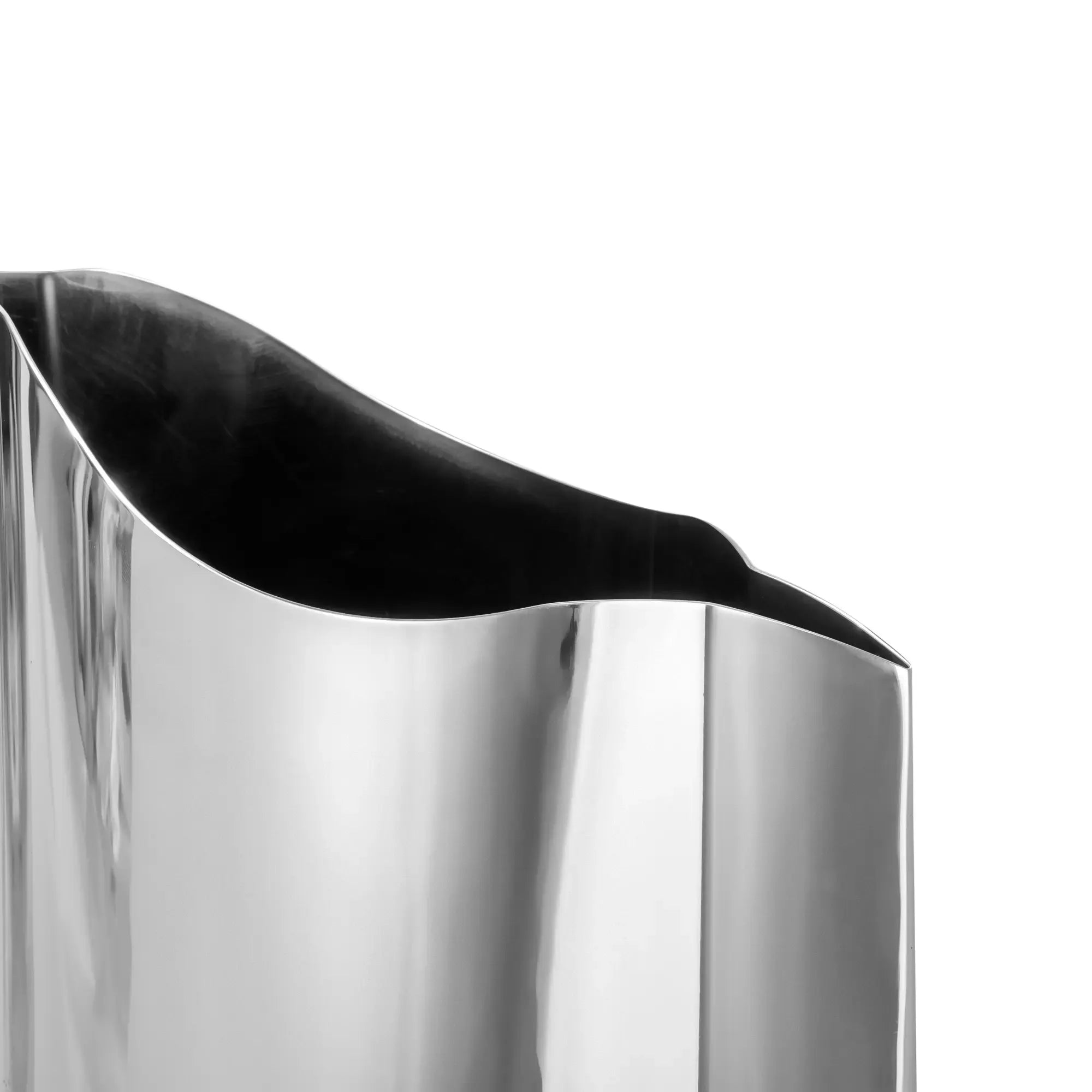 Edelstahlvase - glänzend poliert - Blumenvase Wellenform Mirra Groß