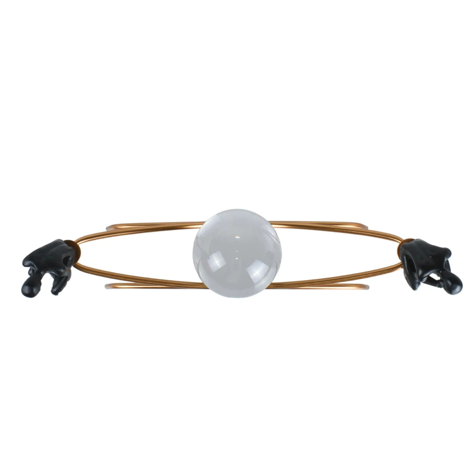 Dekofigur - Zwei Denker mit Glaskugel - Abstrakte Dekoskulptur Rodin Equilibre Antikgold