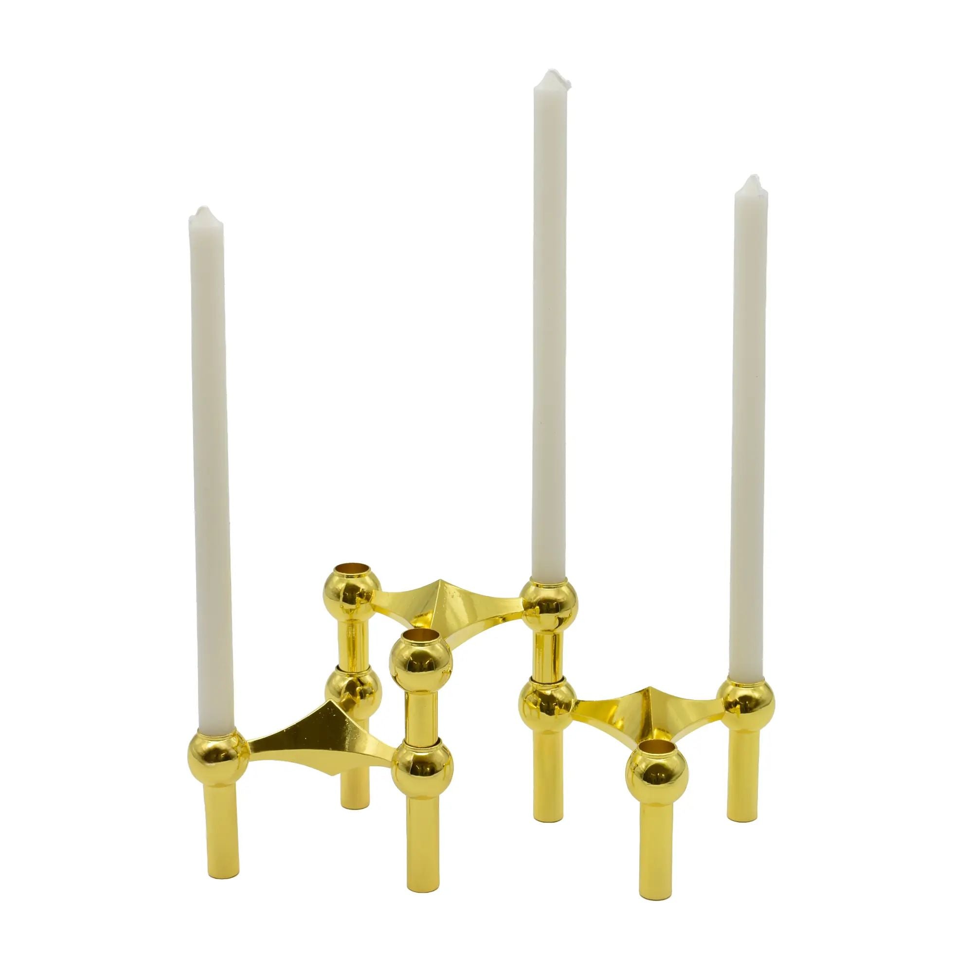 Kerzenständer - Modularer Design-Leuchter Nagel Stapelbar Triade Aurea Gold