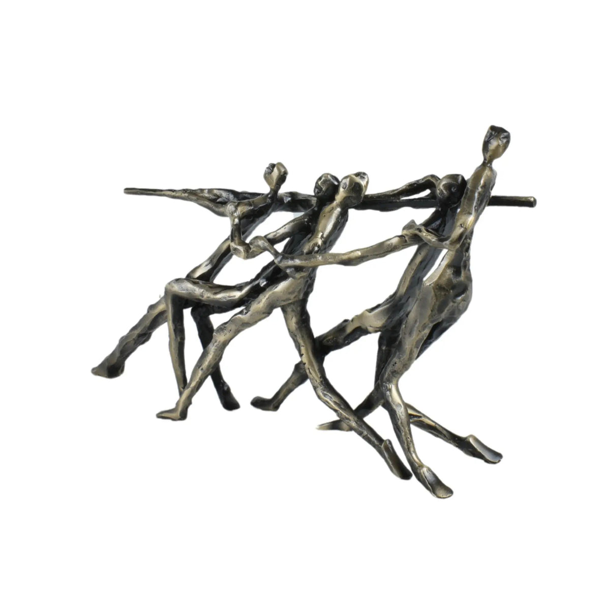 Skulptur - in Bronzeoptik - Metallskulptur Deko-Objekt Tauziehen