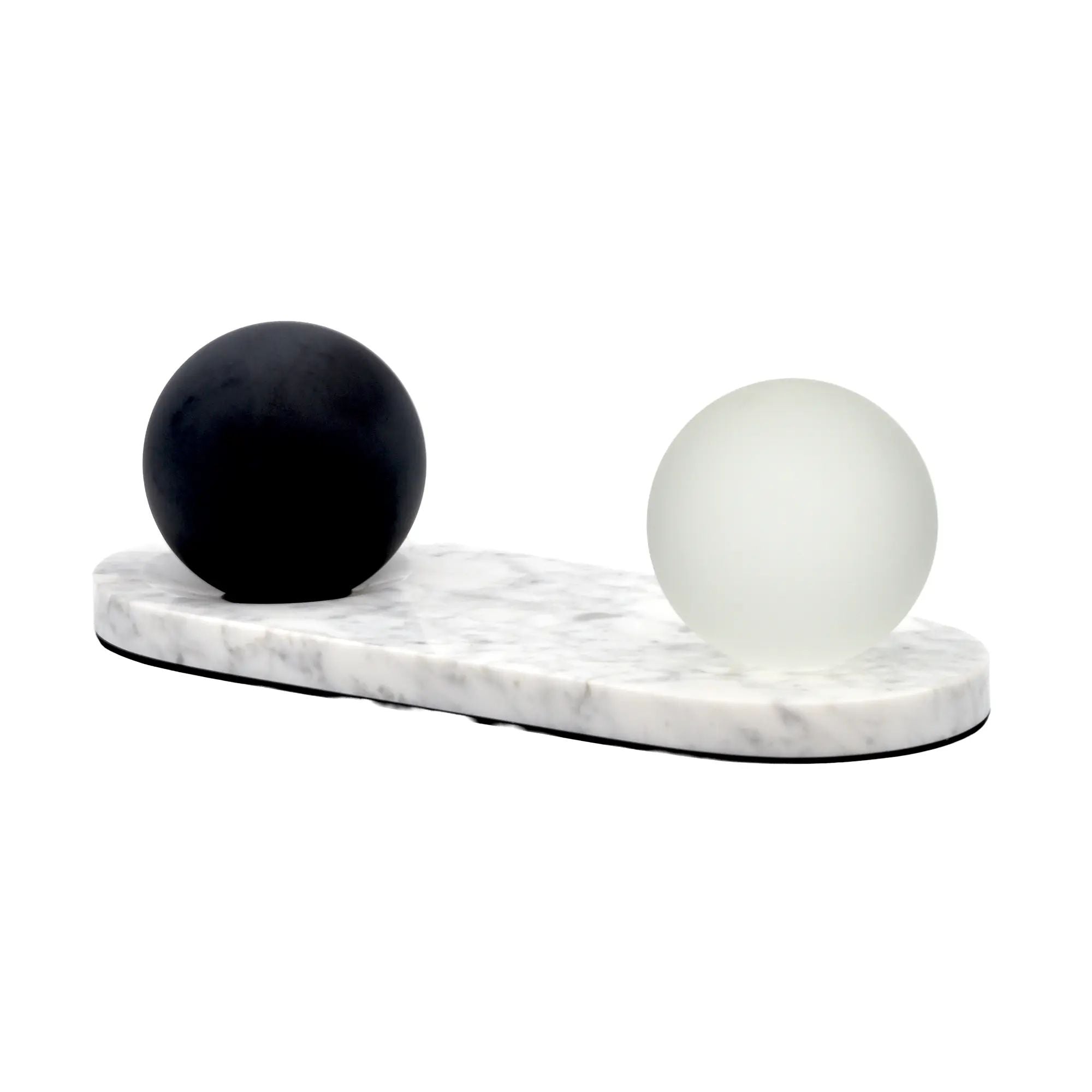 Dekoobjekt - Tablett mit Kugeln Carrara-Marmor – Dekoplatte – Designtablett Equilibrio Nan