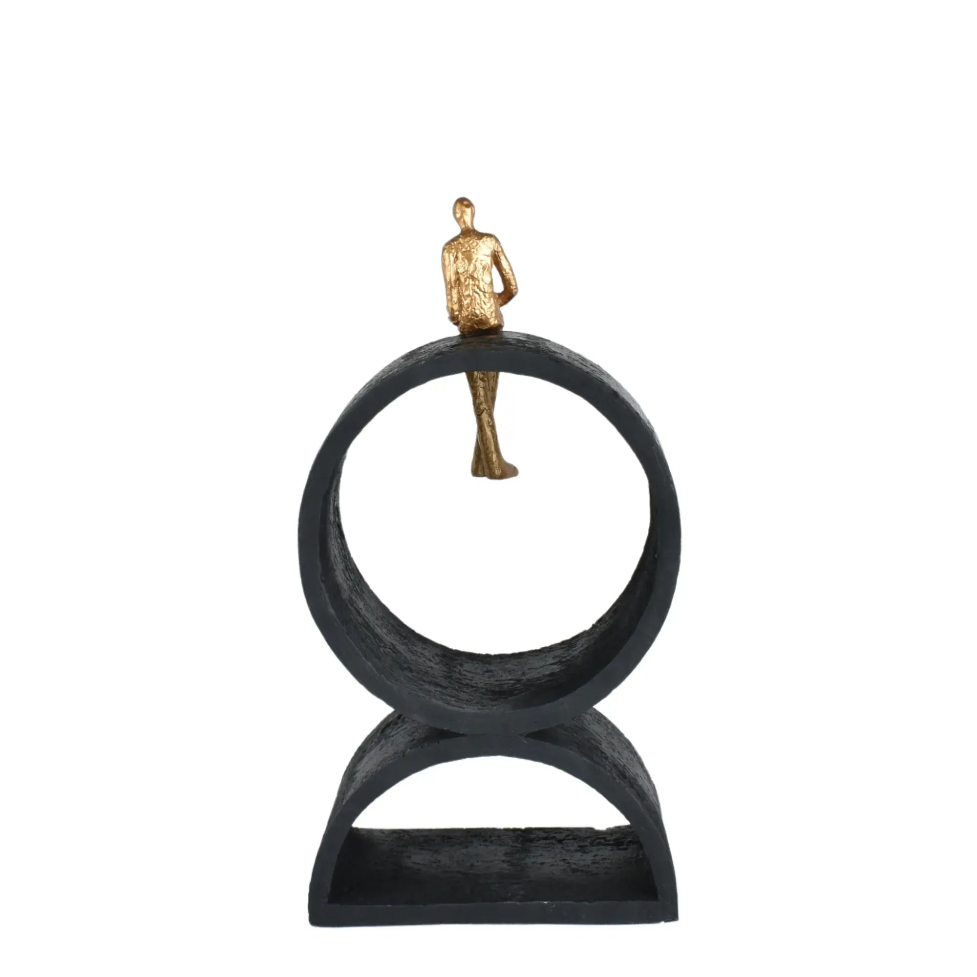 Dekofigur - Leser in Goldton - Edles Deko-Objekt Dekorative Skulptur Contemplation Default Title