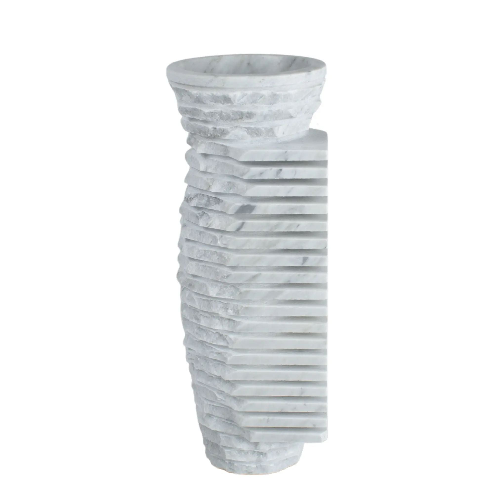 Reliefvase - Asymmetrische Naturstein Vase - Marmor Deko Vase Strata Default Title