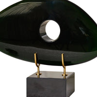 Dekoobjekt - Glaskunst auf Marmor - Glasfigur Abstrakt Designobjekt organisch Verde Vision