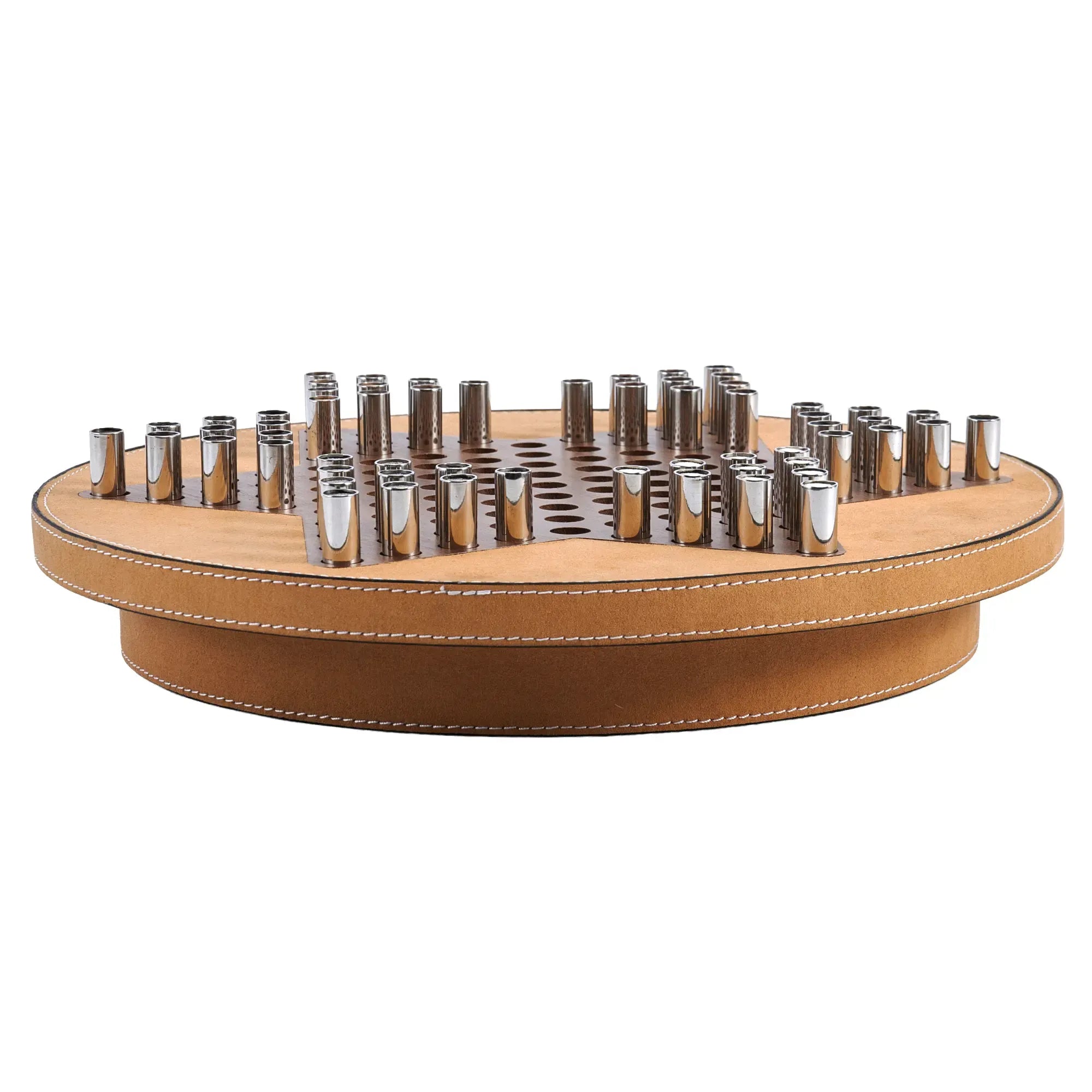 Solitaire-Spiel - Strategiespiel – Leder Brettspiel in Cognac, Chinesisches Schach – Checkers Étoile Nan