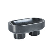 Marmorschale - oval mit Fuß - Massive Steinschale Design Deko-Schale Obsidian Tray