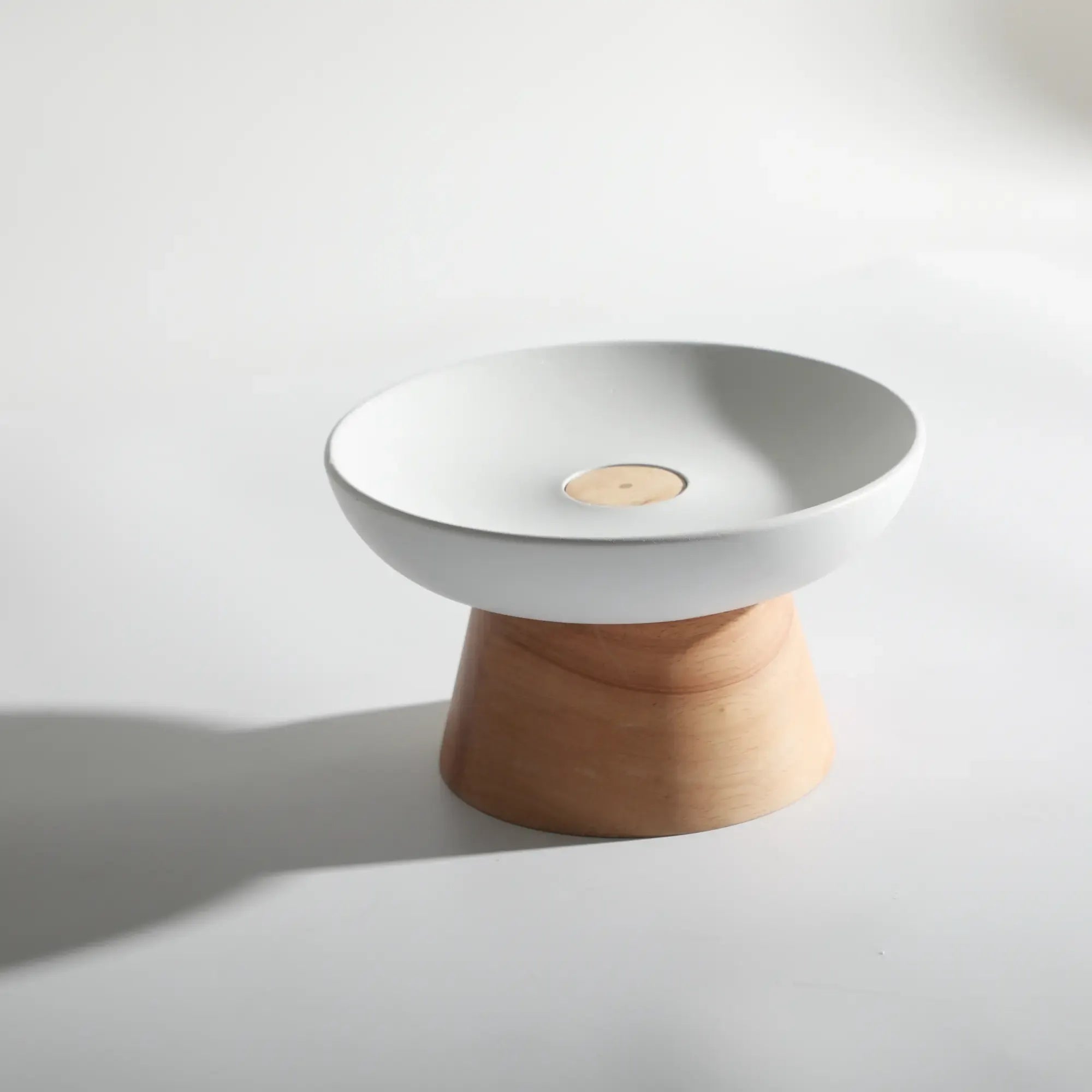 Runde-Schale - mit Holzgestell - Runde Obstschale schöne Designerschale Bol Équilibre