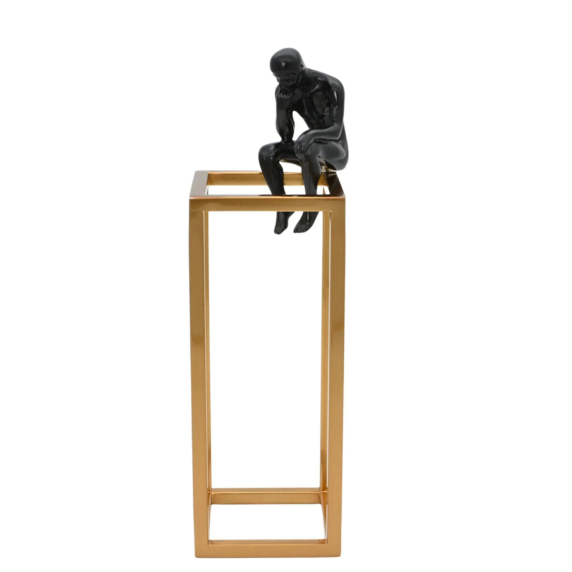 Dekofigur - Moderne figurative Denkerskulptur - Skulptur Architektonische Denker-Sitzfigur Cognitio Aurea Default Title